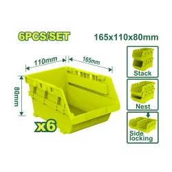 Պահեստավորման տարաների (6 հատ) հավաքածու DYLLU DTTB8336 165x110x80մմ