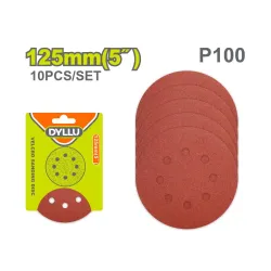 Կպչուն սկավառակ փայտ, մետաղ հղկող 125մմ P100 10 հատ DYLLU DTZA5115