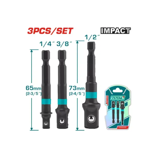 Socket adaptors set 3pcs
