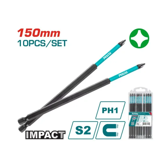 PH1 impact screwdriver 150mm bits set 10pcs