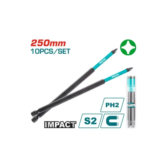 PH2 impact screwdriver 250mm bits set 10pcs