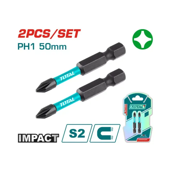 Impact screwdriver bits set 2pcs 50mm