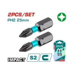 PH2 հարվածային պտուտակահան բիթերի կոմպլեկտ 2 հատ 25մմ