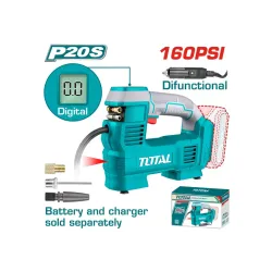 Մարտկոցային ավտոկոմպրեսոր 20Վ 160PSI