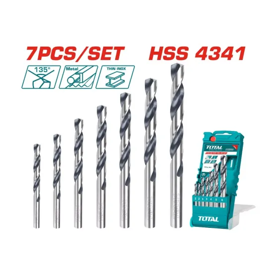 HSS twist drill bit set 7pcs