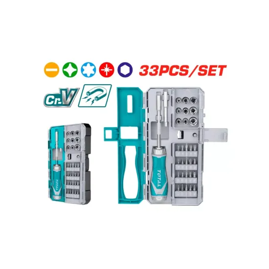Reversible screwdriver with attachments 33pcs.