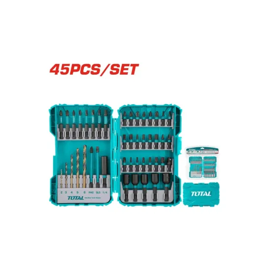 Impact screwdriver and HSS drill bits set 45 pcs