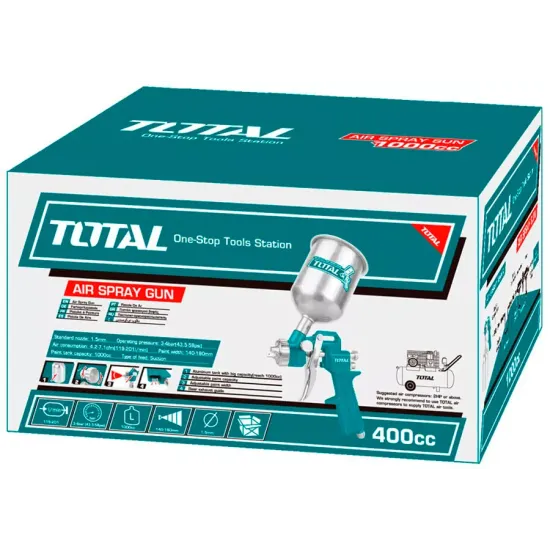 Paint spray gun with top tank 