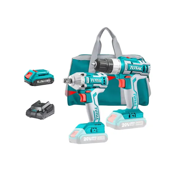 Cordless Impact wrench and Drill - Screwdriver 20 V, 2A