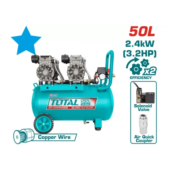 Օդի կոմպրեսոր անձայն առանց յուղի  50 լ / 2.4 ԿՎտ / Արտադրական/INDUSTRIAL
