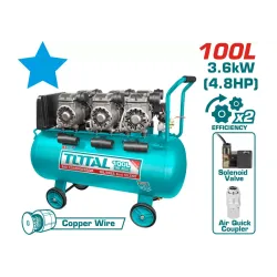 Օդի կոմպրեսոր անձայն առանց յուղի  100լ /3×1200 Վտ