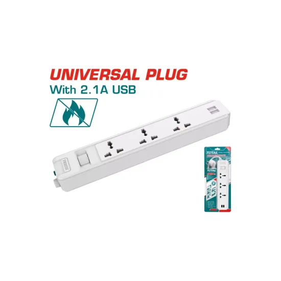 Երկարացման լարով վարդակ (ուդլինիտել) 3 տեղ 3մ/2 -  USB 2.1A 