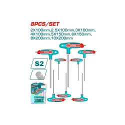 T-աձև վեցանկյուն բանալիների հավաքածու ՝ 8 հատ