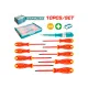 A set of dielectric screwdrivers up to 1000V 10pcs.