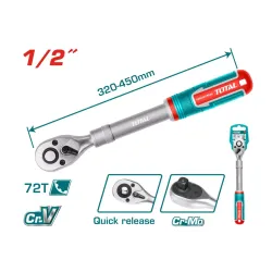 Երկարացվող ճռիկ (ռետչե կլյուչ) 1/2" - 320 - 450մմ