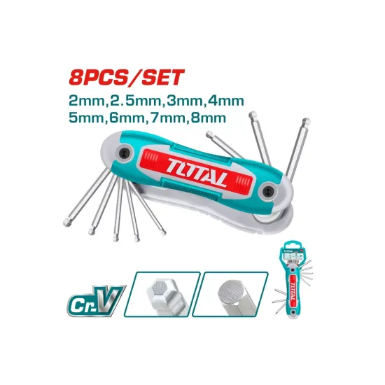 Folding set of pall point hex keys 8pcs.