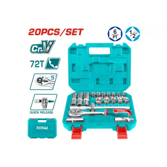 Socket set 1/2" 20 pieces