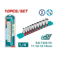 10 հատ 1/4 ″ վարդակների հավաքածու