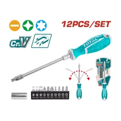 Պտուտակահանի հավաքածու ՝  ճկուն շղթայով 12 հատ 