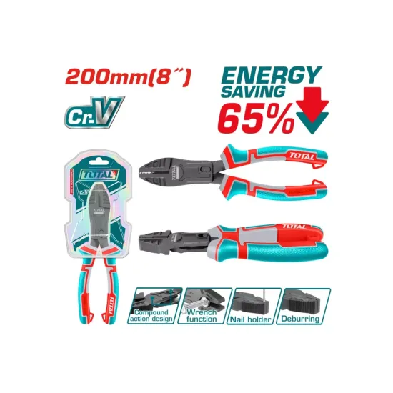 Compound action combination pliers