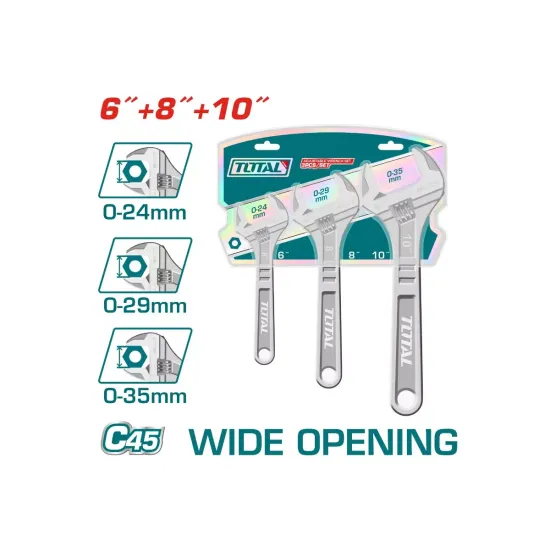 Adjustable wrench set 3pcs