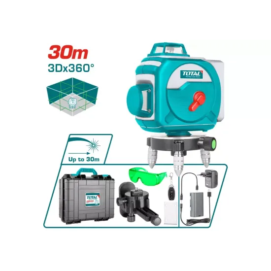 3D լազերային հարթաչափ բոլոր գծերով կանաչ