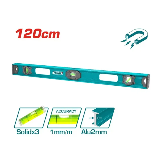 Magnetic aluminum construction level 1200mm