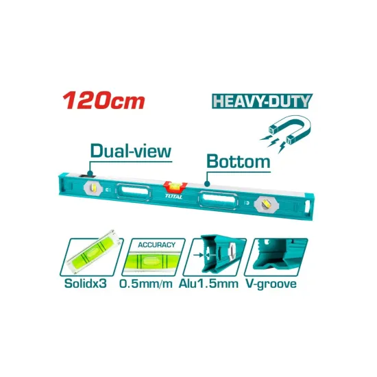 Magnetic aluminum construction level 1200mm