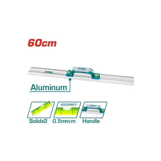 Aluminum ruler with level 600mm
