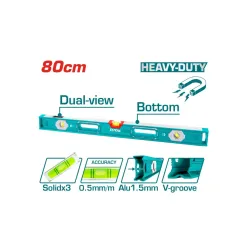 Մագնիսական ալյումինե շինարարական հարթաչափ 800 մմ