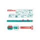 Aluminum ruler with level 60 cm