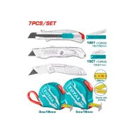 Չափիչ ժապավենների և դանակների հավաքածու