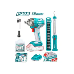 Մարտկոցային հարվածային պտուտակադարձիչ և LED լապտեր հավաքածու