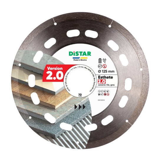 Ալմաստե կտրող սկավառակ 1A1R Esthete 2.0․ 125x22․23x1.1x6 Ալմաստե կտրող սկավառակ 1A1R Esthete 2.0․ 125x22․23x1.1x6