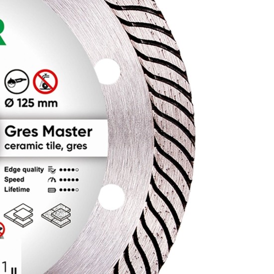 Ալմաստե կտրող սկավառակ 1A1R Gres Master 125x22.22x10x1.4mm Ալմաստե կտրող սկավառակ 1A1R Gres Master 125x22.22x10x1.4mm