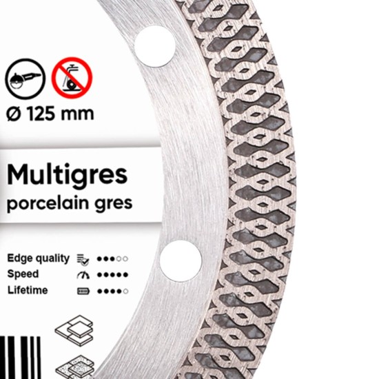 Ալմաստե կտրող սկավառակ 1A1R 125 Multigres 125x22.22x1.4 - 10x1.6mm Ալմաստե կտրող սկավառակ 1A1R 125 Multigres 125x22.22x1.4 - 10x1.6mm