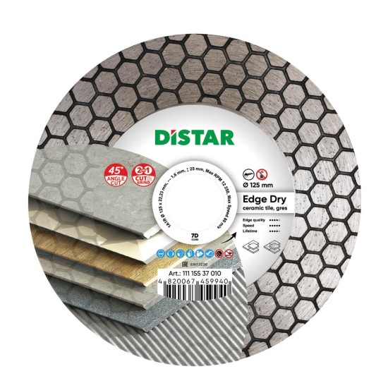 Ալմաստե կտրող սկավառակ 1A1R 125x22.22x25x1.6mm Edge Dry Ալմաստե կտրող սկավառակ 1A1R 125x22.22x25x1.6mm Edge Dry