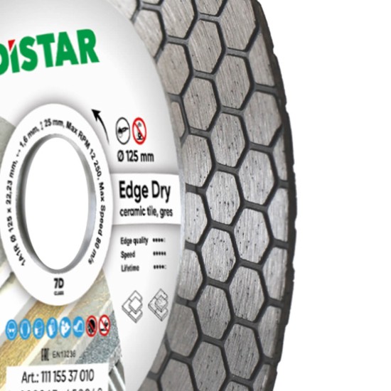 Ալմաստե կտրող սկավառակ 1A1R 125x22.22x25x1.6mm Edge Dry Ալմաստե կտրող սկավառակ 1A1R 125x22.22x25x1.6mm Edge Dry