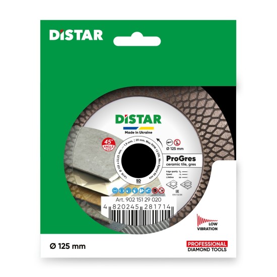 Ալմաստե կտրող սկավառակ 125x22.22x20x1.9mm 1A1R 125 PRO Gres Ալմաստե կտրող սկավառակ 125x22.22x20x1.9mm 1A1R 125 PRO Gres
