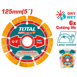 Ադամանդե կտրող սկավառակ  լազերային եռակցմամբ  TOTAL TAC2171251 125 մմ