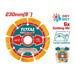 Ադամանդե կտրող սկավառակ  լազերային եռակցմամբ TOTAL TAC2172301 230 մմ