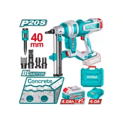 Ատրճանակ մեխ կրակող մարտկոցային բետոնի համար  TOTAL TCNLI9008