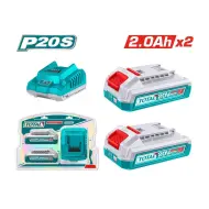 P20S լիթիում-իոն մարտկոցի և լիցքավորիչի հավաքածու Total TFBCPK2212