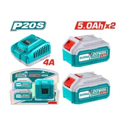 P20S լիթիում-իոն մարտկոցի և լիցքավորիչի հավաքածու Total TFBCPK2513