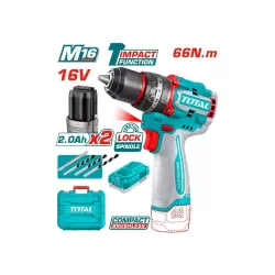 Կոմպակտ անխոզանակ մարտկոցային հարվածային հորատիչ TOTAL TIDLI166062