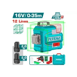 Մարտկոցային 3D լազերային հարթաչափ TOTAL TLL301205 16Վ Մարտկոցային 3D լազերային հարթաչափ TOTAL TLL301205 16Վ